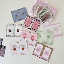 1" DIY Photo Frame Keychain, Korean Style Aesthetic Film Paper Clip Frame, Student Scrapbooking Decor Adhesive Photo Holder