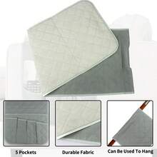 Ultrasonic Flocking Embossed Armrest Pad With Storage Layer, All-Season Modern Minimalist Sofa Armrest Cover