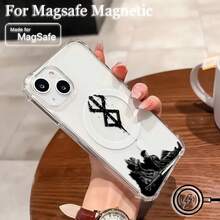 Nueva funda magnética Magsafe de anime  Guts para  16 15 14 13 12 11 8 7 Plus Mini Pro Max X XR, cubierta transparente anti-caída, compatible con funda de  17, funda de  17 Pro, funda de  17 Pro Max - TSJCX-284TSCX55132A9 - Ver 7