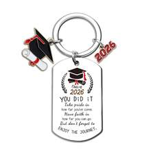 2025/2026 届独特毕业钥匙扣礼物，适合他/她、大学/高中/硕士学位毕业生，鼓舞人心的“你做到了”钥匙扣礼物，适合毕业生，银色