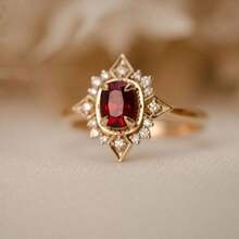 1pc Women's Vintage Synthetic Ruby Engagement Ring, Suitable For Daily Wear, Engagement, Wedding, Anniversary, Party, Valentine's Day, Birthday Gift