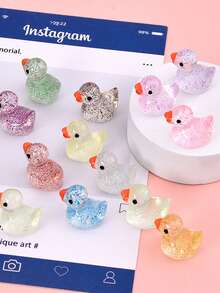 10/20/30/50/100/1000 件迷你鸭子雕像，树脂微型鸭子，塑料小鸭子，适用于娃娃屋、仙女花园、水族馆装饰、圣诞节/万圣节/节日礼物