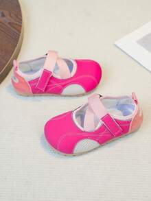 1 Pair Children's Versatile New Comfortable Soft-Sole Casual Flats, Suitable For Outdoor, Vacation, Party, School, All Seasons - Hot Pink - View 4