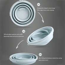 1 pieza Cubo de plástico plegable, Tina redonda plegable, Cubo de agua portátil para pesca, Cubo de agua de plástico portátil, Maceta de agua para exteriores que ahorra espacio, Organizador de maletero para todo tipo de vehículos