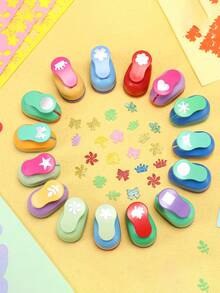 1pc Shell Random Color Machine Embossing Machine, Hole Puncher, Creative DIY Flower Hole Puncher, Beginner Handmade Materials, Embossing Machine, Labor-Saving And Labor-Saving Embossing Machine, Halloween Gift, Christmas Gift - Multicolor - View 5