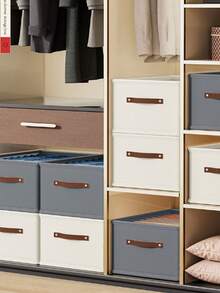 1pc Tianshan Cotton And Hemp Foldable Cotton And Hemp Storage Box Cover - Multi Functional Organizing Box Suitable For Clothing Toys And Other Items Essential For The Home Essential For Moving House Essential For Rented Accommodation Essential For Going Back To School Essential For Student Accommodation - Beige - View 6