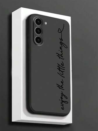 1pc Inspirational Slogan Shockproof Anti-Slip Black Phone Case, Compatible With IPhone, Honor, Redmi, Galaxy, Galaxy A04e/A05s/A13/A14/A15/A34/A35/A50/A52/A53/A54/S21/S22/S23/S24/S25/S25Ultra/ 6A/7A/8A/ 12T/13T/14T