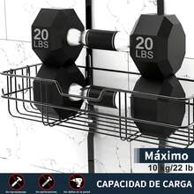 Organizador de Ducha Colgante para Baño, Estante de Ducha de 3 Niveles Con Ganchos y Cesta paraón, Sin Taladrar para Baño, Ducha - 1 - Ver 3
