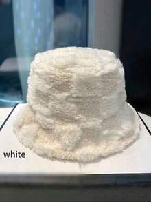 1 Piece/This Chessboard Color Block Plush Bucket-Shaped Bucket Hat Is Suitable For Women To Wear. It Is A Thick, Warm And Windproof, Fashionable And Cute Bucket Bucket Hat For Daily Outdoor Use In Autumn And Winter. Winter Warm