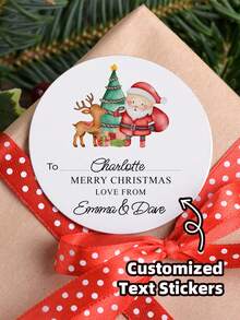 1/30/60/120pcs Personalized Labels - Customizable Stickers, Custom Christmas Stickers, Santa Claus Letter Stickers, Christmas Gift Labels, Snack Packaging Stickers, Customizable Text, Suitable For Holiday Gift Wrapping, Holiday Decoration, Holiday Envelopes, Candy And Snack Packaging, Self-Adhesive, Fashionable, Cute, Colorful, Customizable, Personalized, Suitable For Home, Office, Multi-Functional, Can Be Used For Christmas, Gift Wrapping, Holiday Calendar And Other Occasions. - White - View 40