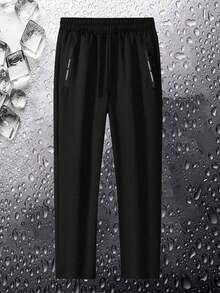 1pc Teen Boys Outdoor Exercise Sports Casual Elastic Waist Jogger Pants, Spring/Autumn - Black - View 6