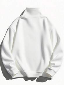 New Men's Plain Color Simple And Versatile Half-Zip Hoodie Fashionable Autumn And Winter Lapel Casual Hoodie Loose Sweatshirt