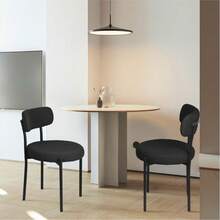 2 Teddybär-Samt-Esszimmerstühle, Schlafzimmer-Lounge-Sessel, minimalistische Esszimmerstühle im europäischen Stil Mit weichen Kissen und Metallbeinen, in mehreren Farben erhältlich Weihnachtsmöbel