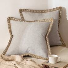 1 件（不含枕芯）仿亚麻装饰抱枕套，农舍风格，适合客厅、卧室、餐厅、露台靠垫套、婚礼装饰、家居使用