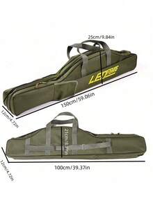 1 个 1m、1.5m 绿色鱼竿包，可折叠渔具手提包，高品质多功能大容量鱼竿包大容量多功能渔具收纳包，单肩携带鱼竿包，海钓包