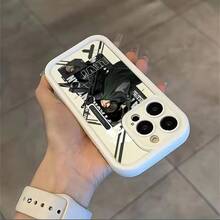 Funda de Teléfono Anime  Adecuada para iPhone 16 15 14 13 12 11 Pro Max X XR XS MAX 8 7 Plus Cubierta Trasera de TPU Suave a Prueba de Golpes - Negro - Ver 5