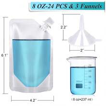 24 Pcs Plastic Flasks, 8 Oz Concealable And Reusable Drink Pouches, Leak-Proof  Plastic For Travel - Apricot - View 2