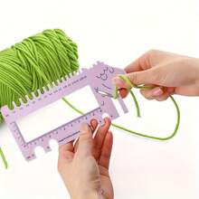 1 Stück Cartoon Lineal, süßes Schaf Design, Garn Maßband, Strick Messlineal, mit Schneideklinge, Strick Werkzeug (Rosa und Lila)