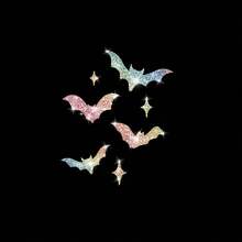 ملصقات سيارة بتصميم الخفافيش والنجوم اللامعة - ملصقات كرتونية لاصقة ذاتيًا مقاومة للتلف مناسبة للسيارات والدراجات النارية والأجهزة المحمولة، هدايا للأعياد