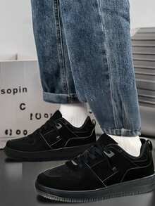 Zapatos Casuales de Suela Gruesa Para Hombre,Zapatillas deportivas informales para estudiantes: Suela Gruesa Plataforma con Aumento de Altura, Versátiles en Color Negro y Camel - Negro - Ver 5