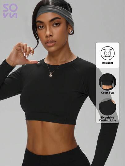 Soyun Women's Spring And Autumn One-Piece Short Yoga Long-Sleeved Tights Suitable For Outdoor Activities Leisure And Gym Gatherings