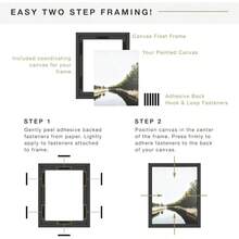 MCS Floating Frame With Canvas Included Art Frames For Canvas Paintings With Adhesive Fasteners And Hanging Hardware Black 8 X 10 Inch