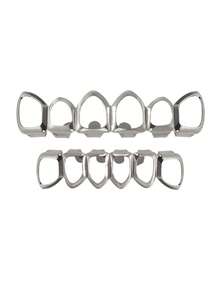 1 Set Hollow Out Fang Teeth Jewelry, Personalized Hip Hop Teeth Decor, Halloween Cosplay Prop, Unisex