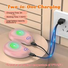 2pcs Cute Rechargeable Hand Warmers, Portable Hand Warmers, USB Rechargeable 4000mAh*2 Battery, 2-In-1 Electric Hand Warmer, 360° All-Around Heating, 3 Temperature Settings & Rapid Heating, Essential For Winter Outdoor Activities Like Skiing And Hiking, Perfect Gift For Christmas. Christmas Gifts,Hand Warmers,Gifts For Men,Stocking Stuffers,Hand Warmers Rechargeable,Gifts For Valentine's Day And Other Holidays,Spring Summer Picks,Brides Maid Gifts,Room,Bedroom Decor,Beach,Travel,For Men,For Women,Vacation,Women's Day,Travel Essentials,Wedding Favours,Y2k,Bedroom,Car Accessories Women,Kitchen Decor,Cute Stuff - Multicolor - View 5