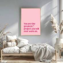 1pc/Set Modern Pink Inspirational Quotes Canvas Wall Arts,Pink Bathroom Prints, Girly Wall Art, Bathroom Wall Art, Cute Bathroom Decor, Home Decor, Room Decor, Girly Decorative Wall Art, Gifts For Girls,Without Frame ﻿ - Pink - View 7