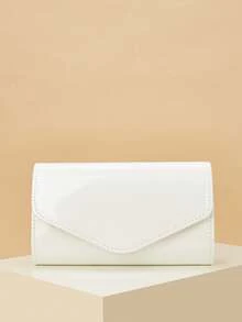 1pc Solid Color Pu Magnetic Closure Chain Clutch Bag For Daily Use, Date And Party, Essential Wedding Items,Perfectly Matching With Graduation Dress, Prom Dresses