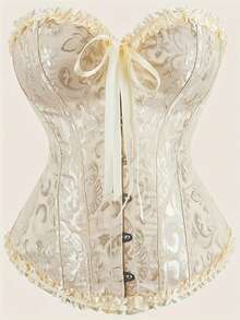 Palace Style Corset With Boning To Shape Waist And Push Up Bust, Sexy Jacquard Shapewear Top, Suitable For Wearing With A Dress, 1pc