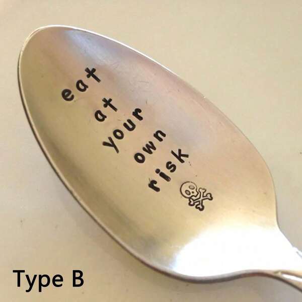 1 Stück Halloween Edelstahl Gleitlöffel, Getreide-Killer Löffel, lustiger Siegel Löffel, Kaffee Löffel, Dessert Löffel, Kuchen Löffel, Eislöffel, Rührlöffel, Geschenk für Freunde, Halloween Geschenk, Halloween Dekoration