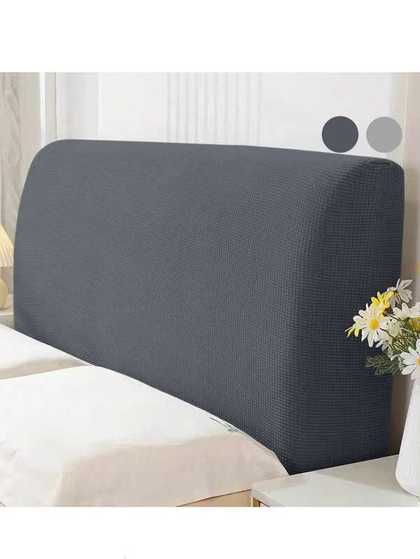 1PC Corn Velvet Solid Color Jacquard Bedside Cover, Elastic Wear-Resistant Dust-Proof, Soft Bedside Cover