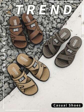 Sandalias para hombres antideslizantes, transpirables y ligeras para playa y exterior, chanclas con diseño