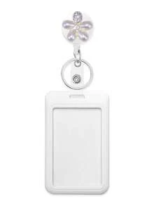 1pc Flower Nurse Retractable Badge Reel With ID Card Holder Key Ring Cute Rhinestone Teacher Badge Reel For Keys Keychain The Best Great Gift For Doctor Nurse Teacher Student Office Worker For Women Money Wallet Mini Wallet Purse Wallet Card Wallet