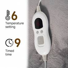 PORIYA Electric Heated Throw Blanket With 6 Heat Settings & 9-Hour Timer, Ultra-Soft Flannel & Sherpa Fabric, Overheat Protection, For Home, Office & Camping - Azul - Ver 11