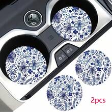 2 pezzi Sottobicchieri portabicchieri per auto, antiscivolo e antiurto, accessori universali di moda per interni auto, regalo per feste