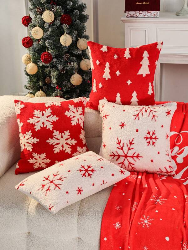 1pc Christmas Decorative Throw Pillow Cover, Apartment Cushion Cover, Bedding Accessory, Sofa Bedroom Party Decor, Holiday Gift