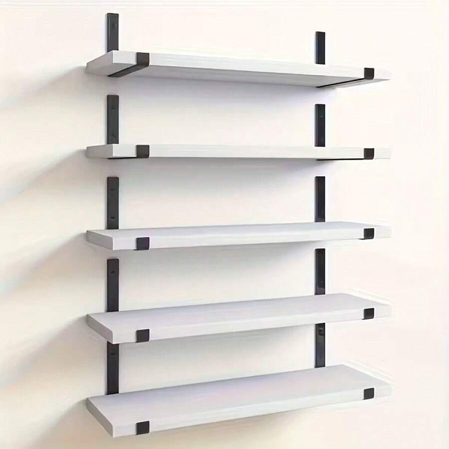 TAIMASI Rack Shelves For Restaurant And Business, Rustic Wooden Wall Mount Storage Racks - Space-Saving Shelves For Plants, Shower Essentials, Cosmetics, Kitchen & Bedroom Decor - Easy Install, Home Organization Accent - Perfect For Back-To-School, Thanksgiving, Christmas, New Year's, Easter, Fourth Of July, And Labor Day Organization And Gifting - trắng - Xem 1