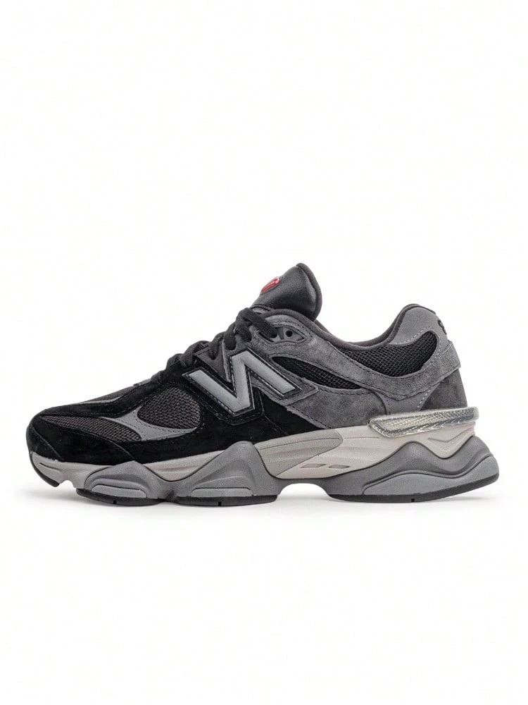 New Balance 9060 运动鞋 猪皮和网眼鞋面 双密度 ABZORB 和 SBS 缓震 半透明鞋跟 CR 装置 钻石外底 U9060BLK - 灰黑色 - 查看 1