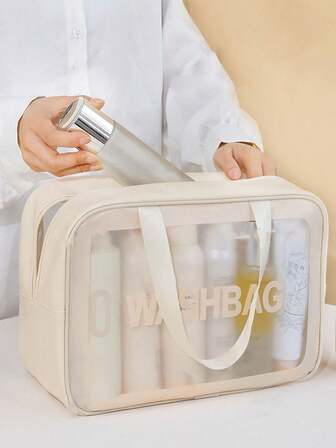三合一洗漱包套装，大容量化妆包，PVC 防水化妆包，多功能化妆收纳包，便携式旅行洗漱包收纳手提包，适用于护肤品、化妆工具、洗漱用品，送给朋友、情人节、生日、母亲节、女士、女孩、圣诞节、感恩节的礼物女士洗漱包、小化妆包、女士洗漱包、小化妆包、女士洗漱包