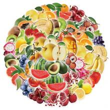 50 Stück transparente Obst- und Gemüse-Aufkleber, DIY Dekoraufkleber für Wasserflaschen, Notizbücher, Gepäck, Handy, Fahrräder, Kühlschränke, geeignet als Partybevorzugungen, Urlaubs-/Geburtstagsgeschenke