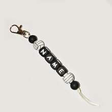 1PC Custom Silicone Keychain, Personalized Name Beaded Sports Keychain/Bag Chain - Boys, Backpack, Basketball, Football, Baseball, Rugby,Volleyball,Tennis,Durable,Colorful,Cute,Adorable,Funny,Kawaii,Y2K,Stylish,Unisex,Casual,Custom,Personalized,Unique,Customized,Ideal Gifts For Him,Ideal Gifts For Her,Her,Boyfriend,Girlfriend,Family,Friends - Silicone Keychain - View 58