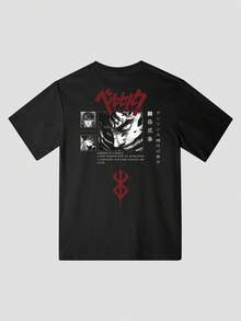 GRDR 男士夏季图案印花短袖T恤，适合夏季的设计 - 黑色 - 查看 6