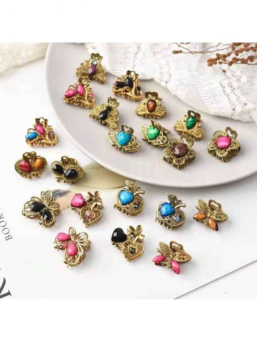 Kit 24 Units Mini Metal Hair Clips Women's Accessories Fashion Party Hairstyle Adult Children Small Colorful Clips - Multicolor - View 1