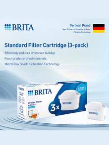 3个/6个装 BRITA MAXTRA 通用型净水器滤芯，采用微流珠净化技术，有效减少水垢积聚