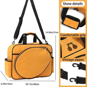 2025 新款网球拍包高品质橙色专业成人男女款单肩手提包大容量，适合网球和羽毛球