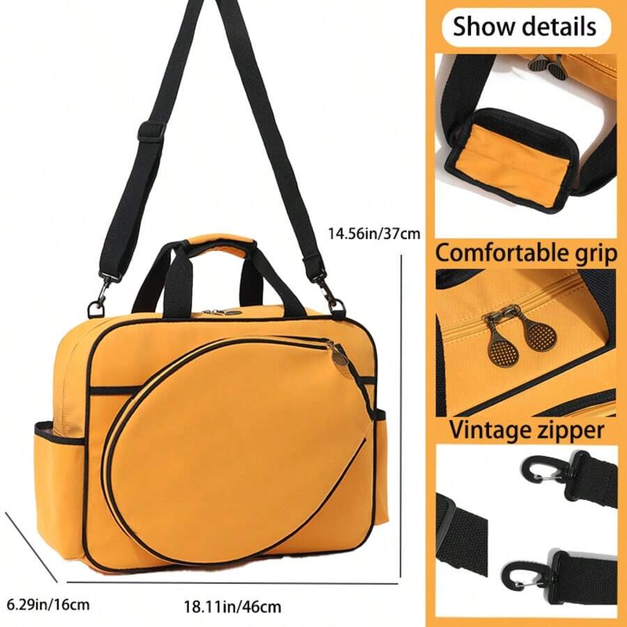 2025 新款网球拍包高品质橙色专业成人男女款单肩手提包大容量，适合网球和羽毛球