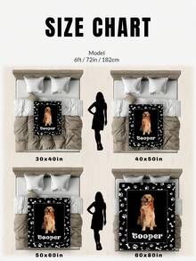 1pc Custom Photo Blanket For Bed, Multipurpose Living Room Sofa Outdoor Beach Camping Pet, Personalized Family/Pet/Couple Text Printed Bedding Blanket, Personalized Christmas Gifts, Family Gift, Birthday Gifts, Gift For Friend, Gift For Her