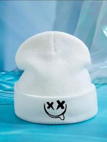 1顶/2顶腈纶刺绣针织帽，男女通用，适合秋冬季户外休闲穿着，男士冬季服装 - A - 查看 10